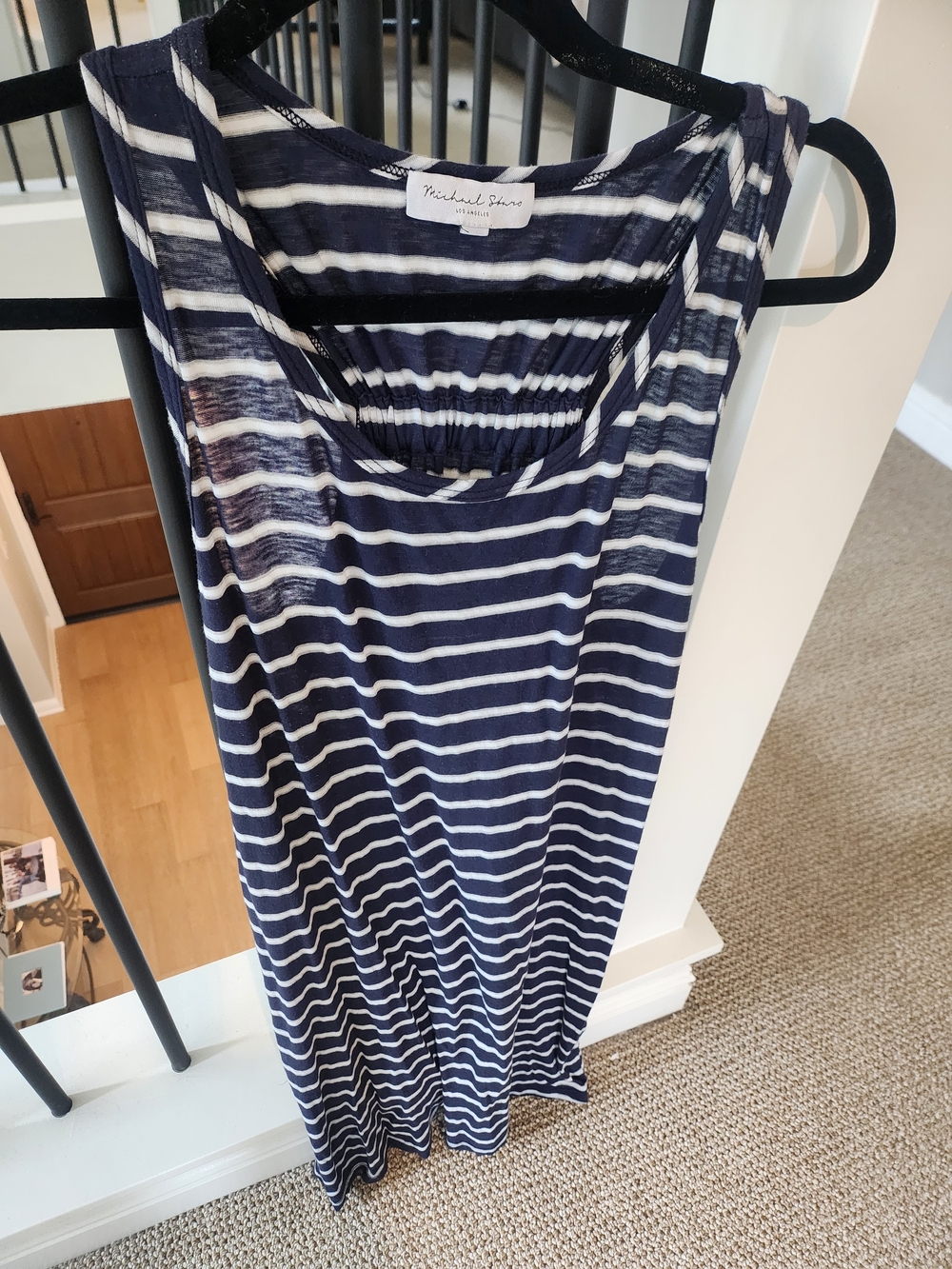 Michael Stars Navy & White Striped Sleeveless Maxi, Size XS, So Comfy